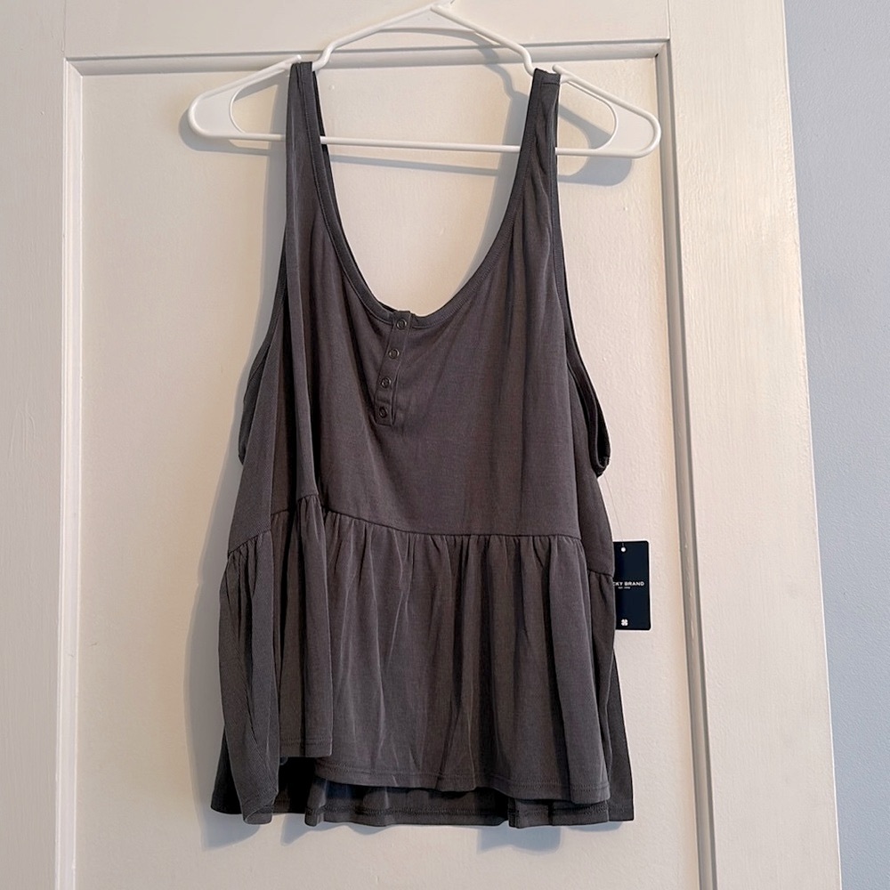 NWT Lucky Brand Sandwash Rib Henley Tank 🩶